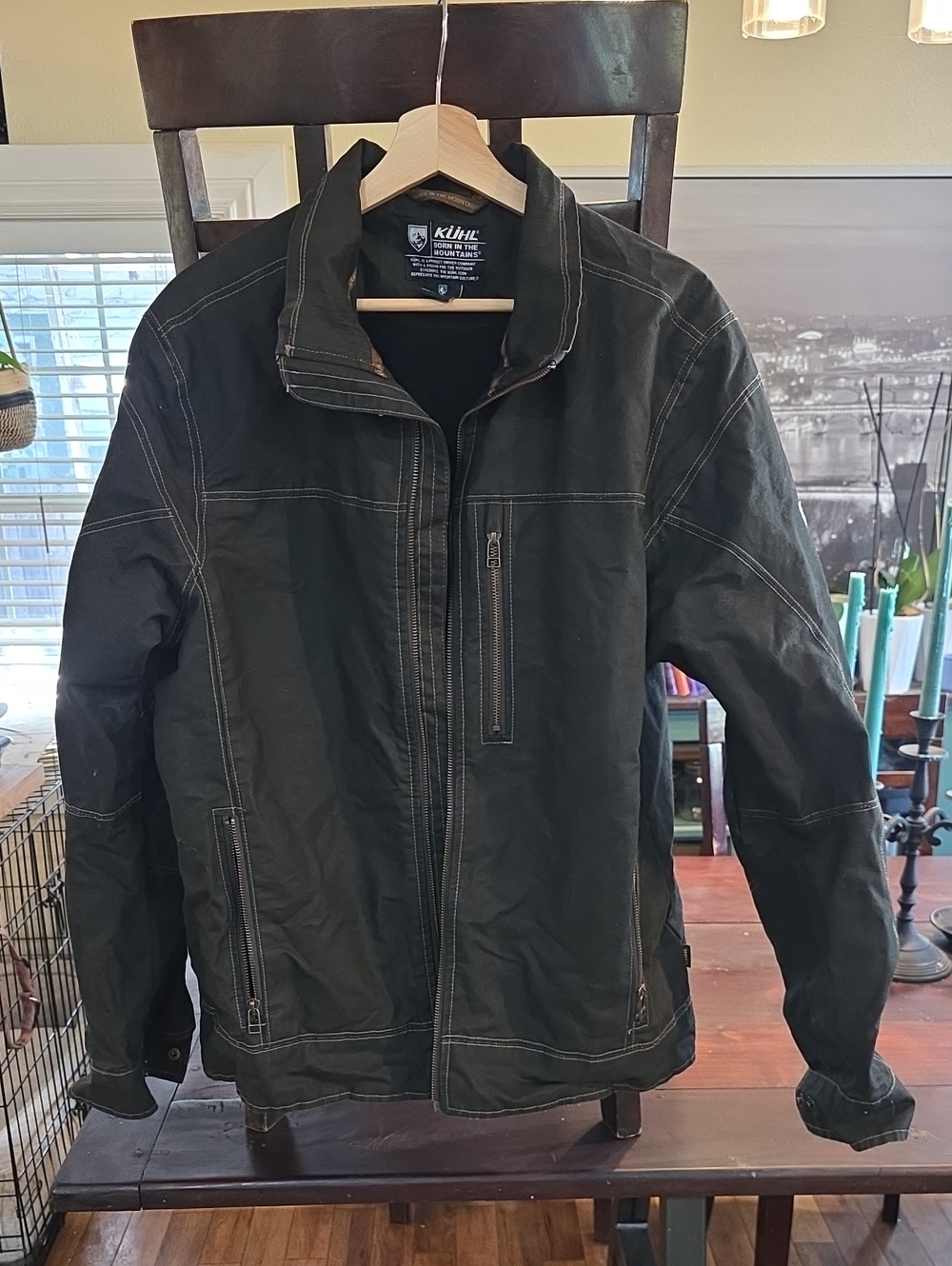 Kuhl Men's Black Zippered Performance Jacket with Contrast Stitching